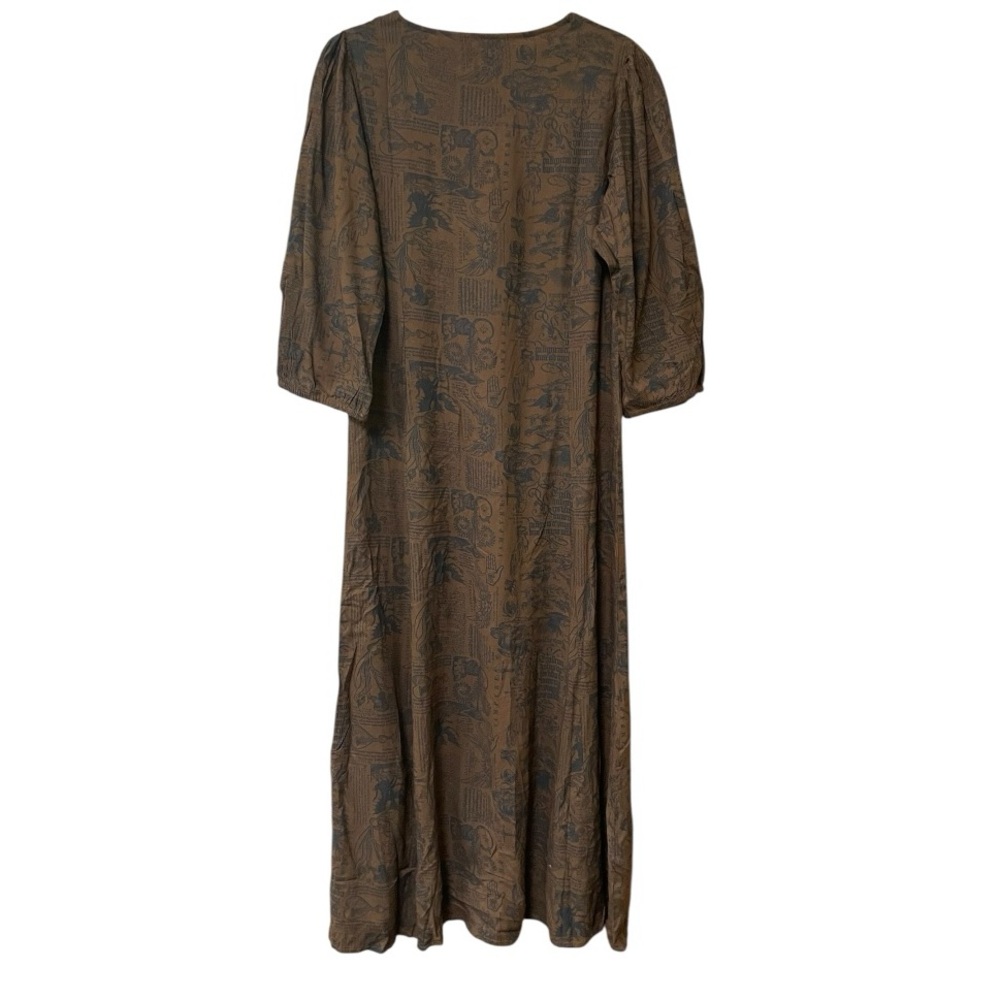 NWT Disturbia Daemonologie Woodcut Print Button Up Midaxi Dress Women Size 10 - Picture 7 of 10